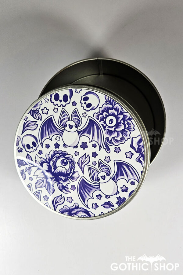 spooky porcelain purple bat round tin (copy)