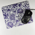 spooky porcelain purple bats & flowers gothic mouse mat