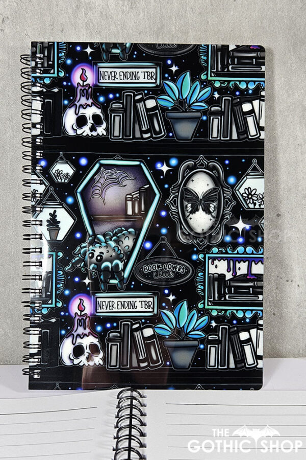 bookish book lovers nook spider bookshelves gothic a5 notebook journal