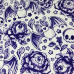 spooky porcelain purple bats & flowers gothic a5 notebook journal