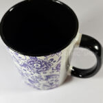 spooky porcelain purple bats & flowers gothic mug gift