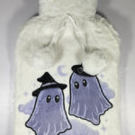 kawaii witchy ghosties & stars hot water bottle with plush cover