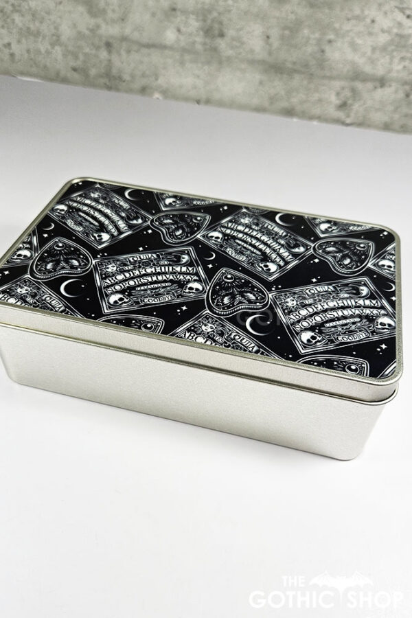 ouija spirit board & planchettes rectangular storage tin