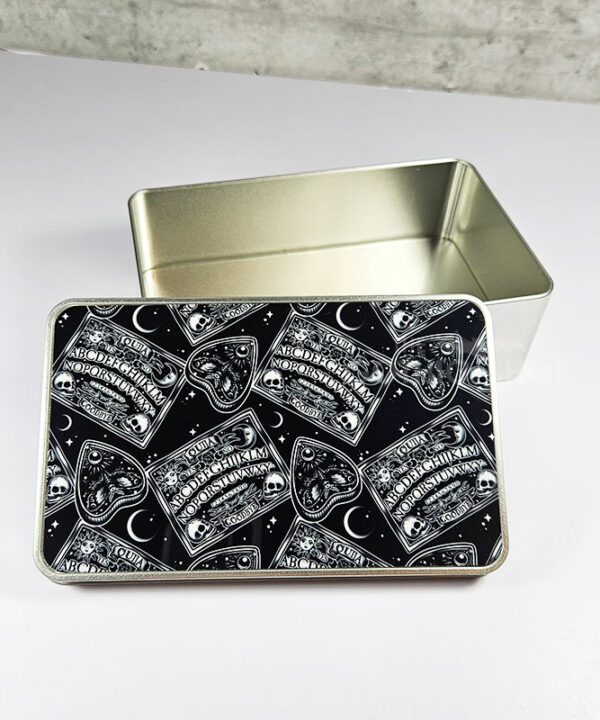 ouija spirit board & planchettes rectangular storage tin