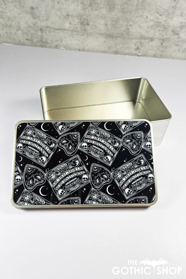 ouija spirit board & planchettes rectangular storage tin