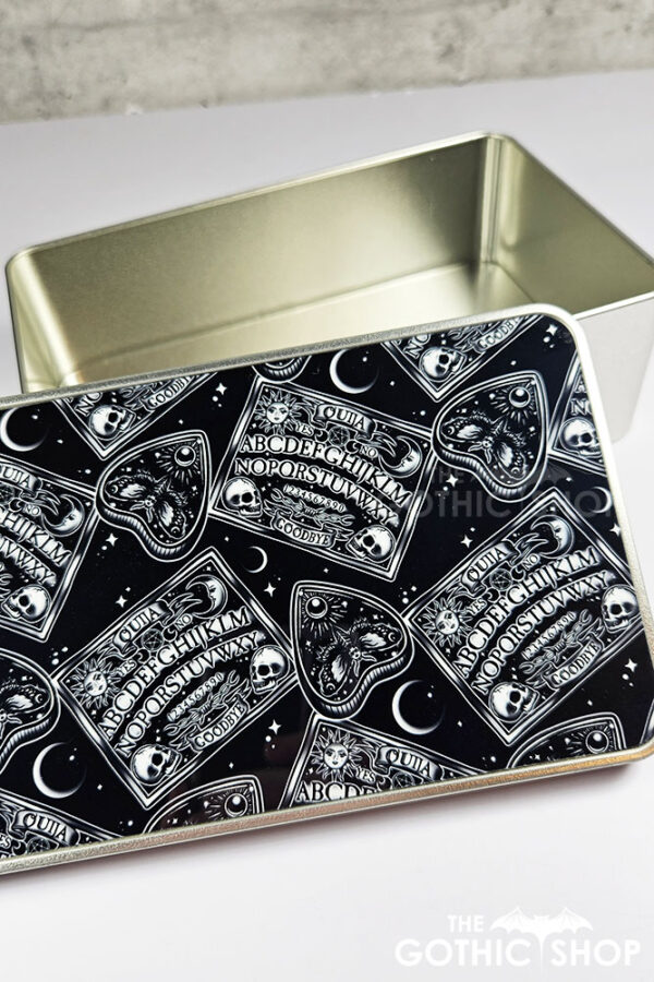 ouija spirit board & planchettes rectangular storage tin