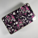 sew magical bright pink stripe gothic keepsake rectangular tin
