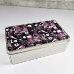 sew magical bright pink stripe gothic keepsake rectangular tin
