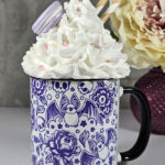 spooky porcelain purple bats & flowers gothic mug