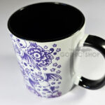 spooky porcelain purple bats & flowers gothic mug