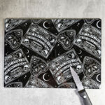 ouija spirit board & planchettes glass chopping board or worktop protector