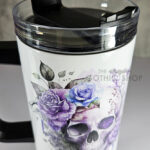 skull purple roses gothic print large 40oz tumbler stanley style cup second