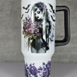 goth lady purple roses gothic large 40oz tumbler stanley style cup