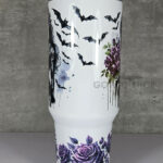 goth lady purple roses gothic large 40oz tumbler stanley style cup