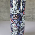 batcat on clouds shimmer 20oz straight tumbler
