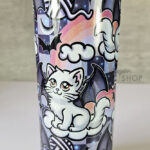 batcat on clouds shimmer 20oz straight tumbler