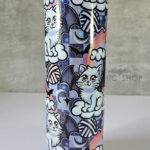 batcat on clouds shimmer 20oz straight tumbler