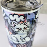 batcat on clouds shimmer 20oz straight tumbler
