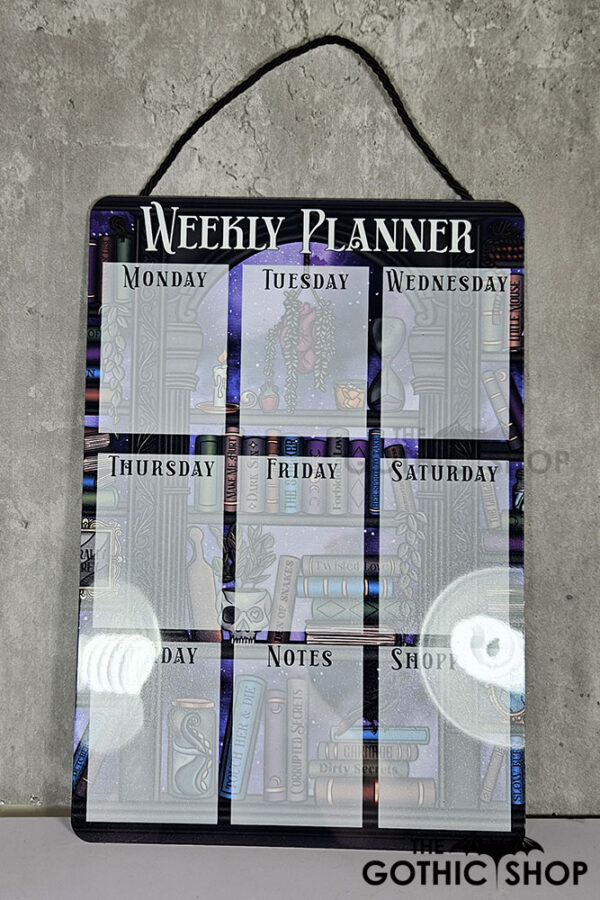 dark romance oddities library bookcase bookish planner whiteboard metal sign