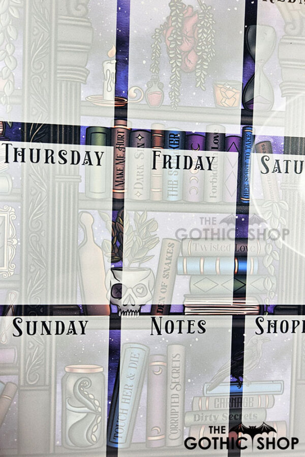 dark romance oddities library bookcase bookish planner whiteboard metal sign