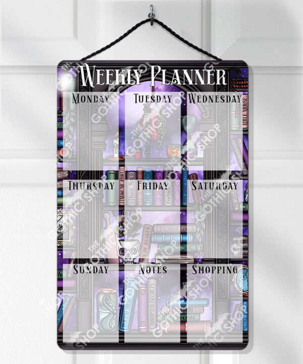dark romance oddities library bookcase bookish planner whiteboard metal sign