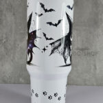 spooky black batthy cat gothic large 40oz tumbler stanley style cup