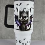 spooky black batthy cat gothic large 40oz tumbler stanley style cup