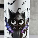 spooky black batthy cat gothic large 40oz tumbler stanley style cup