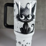 drippy spooky black cat gothic large 40oz tumbler stanley style cup second