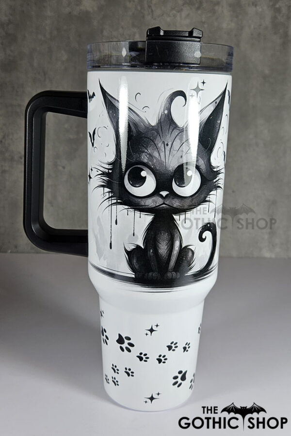 drippy spooky black cat gothic large 40oz tumbler stanley style cup second
