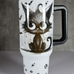 drippy spooky black cat gothic large 40oz tumbler stanley style cup second