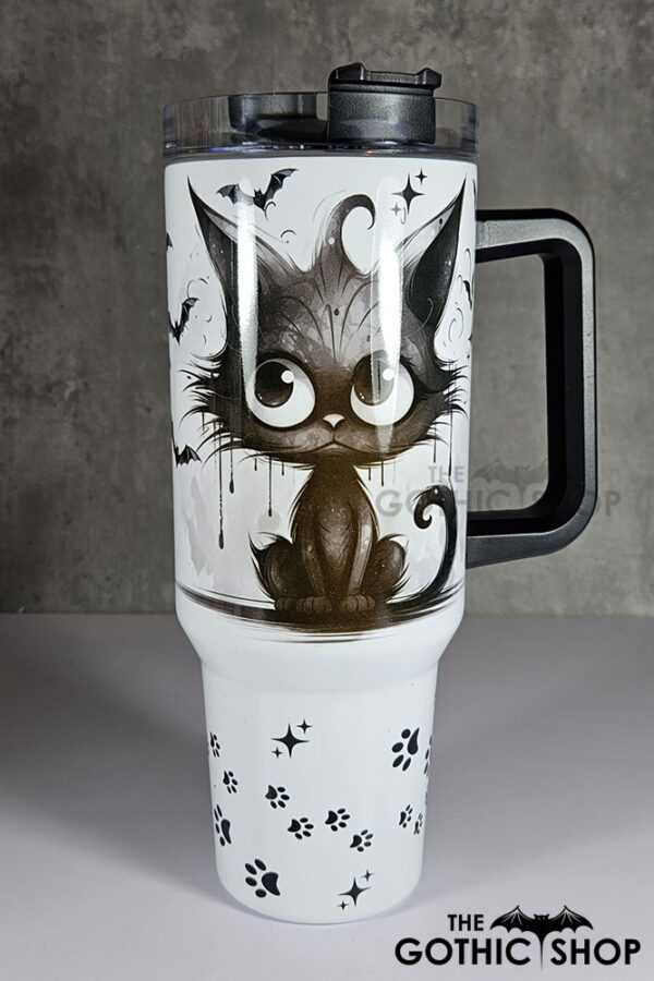 drippy spooky black cat gothic large 40oz tumbler stanley style cup second