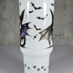 spooky black batty cat gothic large 40oz tumbler stanley style cup second