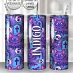 cat and tombstones gothic 20oz straight tumbler with option to personalise