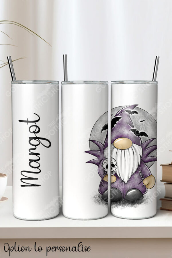 gothic gonk gnome 20oz straight tumbler with option to personalise