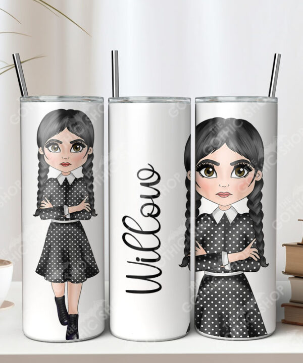 willow gothic girl 20oz straight tumbler with option to personalise