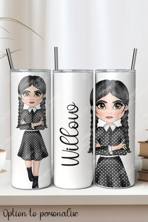 willow gothic girl 20oz straight tumbler with option to personalise