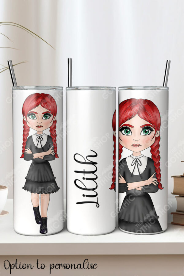 willow gothic girl 20oz straight tumbler with option to personalise