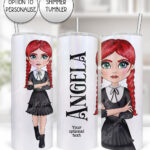 willow gothic girl straight tumbler with option to personalise