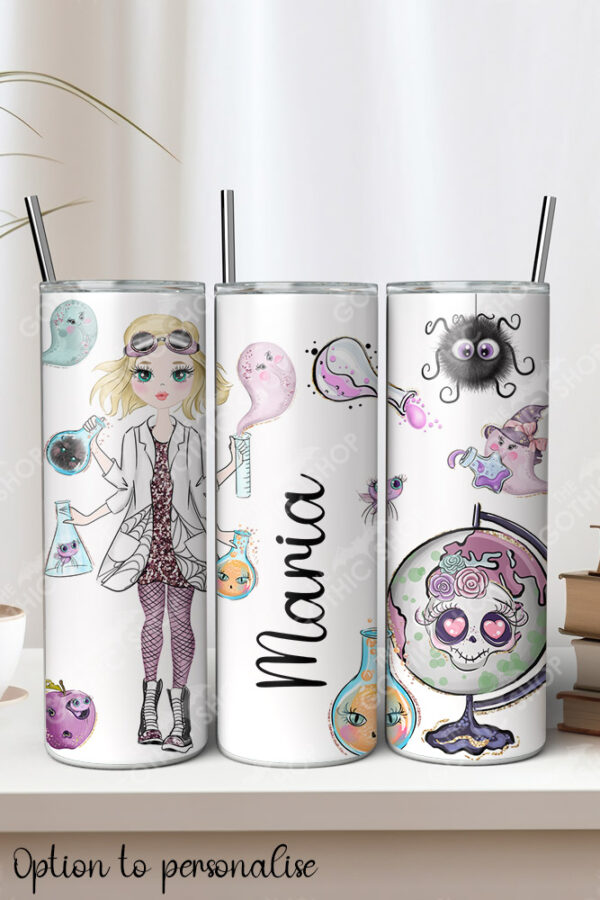 scientist gothic alternative 20oz straight tumbler with option to personalise