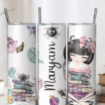 reader girl gothic alternative 20oz straight tumbler with option to personalise
