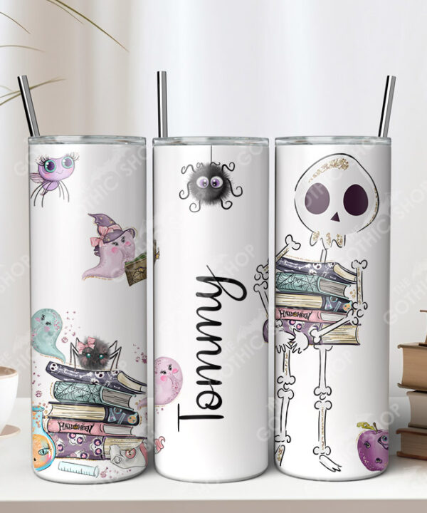 reader boy skeleton gothic alternative 20oz straight tumbler with option to personalise