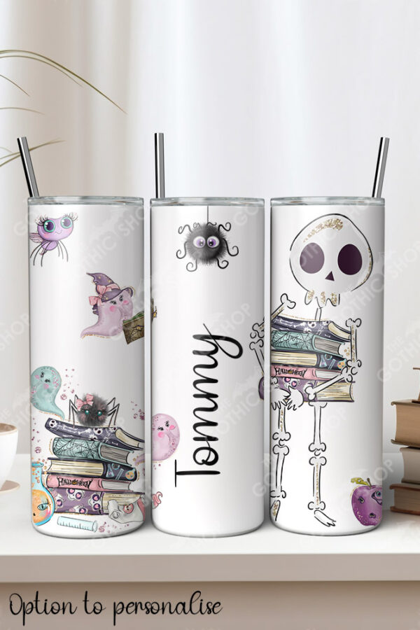 reader boy skeleton gothic alternative 20oz straight tumbler with option to personalise