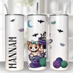 cats in teacups pastel 20oz straight tumbler with option to personalise