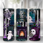 personalised haunted library ghostie readers gothic spooky 20oz straight tumbler
