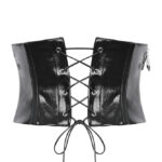 cw089 shiny black corset belt by dark in love