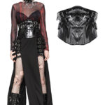cw089 shiny black corset belt by dark in love