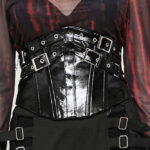 cw089 shiny black corset belt by dark in love