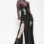 cw089 shiny black corset belt by dark in love