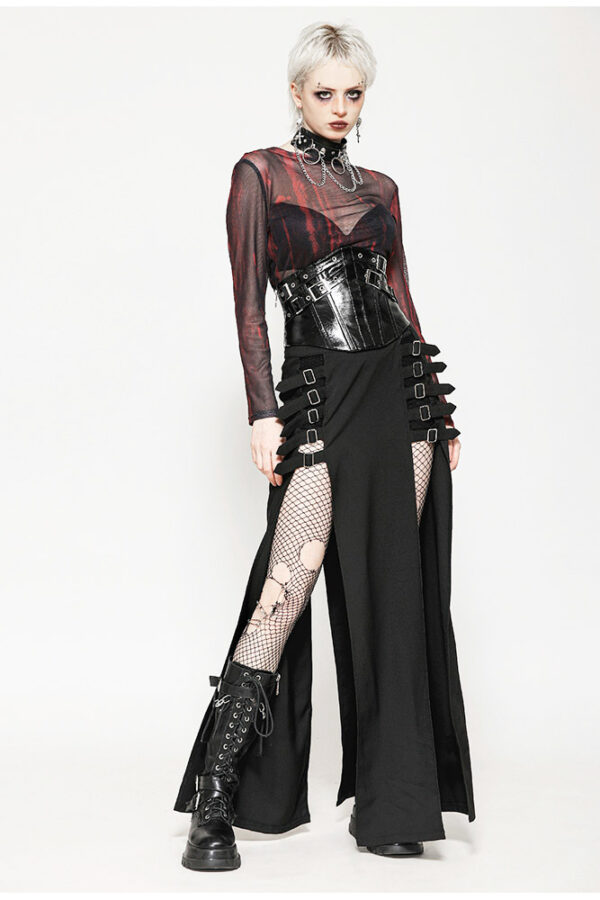 cw089 shiny black corset belt by dark in love